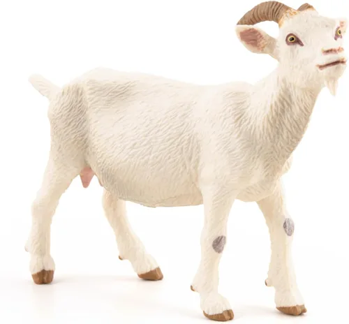 Vista 3 de Papo - Figura realista de cabra blanca - A partir de 3 años - Colección Farm Life - Animales educativos de granja - Juguete de idea de regalo
