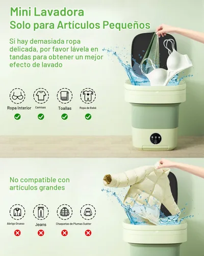 Vista 4 de Lavadora portátil, mini lavadora de capacidad mejorada de 16 litros Limpieza profunda compacta de ropa interior, ropa de bebé, ropa pequeña