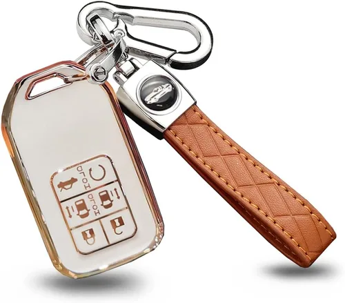 Vista 4 de ontto Funda para llave Honda Elysion 2022 de protección completa TPU Key Case Beige 5 botones, Beige