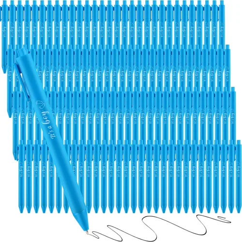 Vista 10 de Mototo 60 bolígrafos para baby shower, regalo de fiesta de bebé, bolígrafo azul retráctil con tinta negra para niños, invitados, profesores