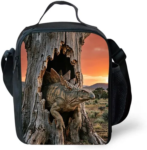 Vista 11 de CARBEEN - Lonchera térmica con aislamiento 3D de dinosaurio, gato, tiburón, husky y delfín (animal 10)