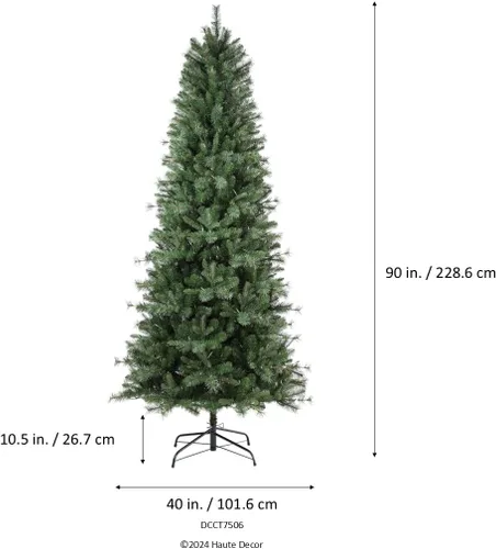 Vista 4 de Haute Decor Grand Bank - Árbol de Navidad delgado de polietileno de 7.5