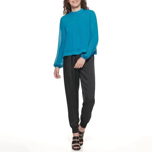 Vista 2 de DKNY Camiseta deportiva corta de manga larga sin esfuerzo para mujer