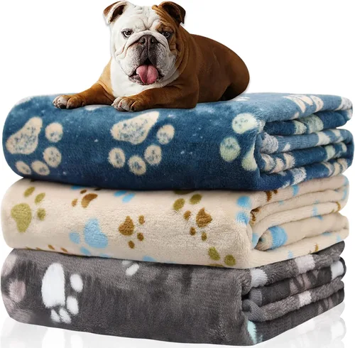 Vista 20 de Rezutan 1 paquete de 3 mantas para perros grandes, 41x31 pulgadas para mantas suaves y mullidas para mascotas y gatos de tamaño mediano, reversibles