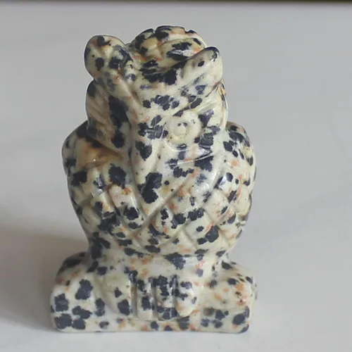 Vista 6 de Figura de búho de cristal tallada a mano de 1.5 pulgadas (obsidiana negra)