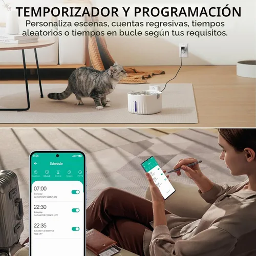 Vista 4 de KimPump - Enchufes inteligentes WiFi compatibles con Alexa y Google Home App Controlled Wireless Outlet Plug with Timer & Schedule, 2.4GHz Wi-Fi