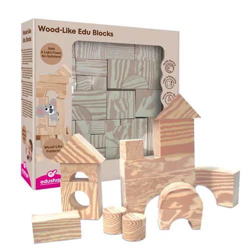 Vista 10 de Edushape Bloques blandos similares a la madera, 30 piezas, nutre la imaginación y despierta la creatividad, juguetes ideales para regalo