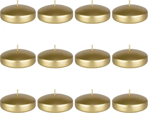 Vista 9 de Mega Candles 4 velas flotantes negras sin perfume, vela de cera vertida a mano de 3 pulgadas de diámetro, decoración del hogar, recepciones de boda
