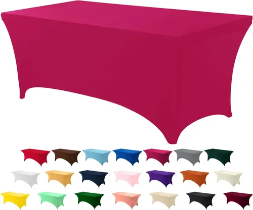 Vista 26 de Utopia Kitchen Mantel rectangular de spándex de 4 pies [1 unidad, negro] 200 GSM elástico, ajustado, lavable y resistente a las arrugas, cubierta