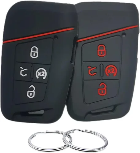 Vista 7 de REPROTECTING Funda de Goma de Silicona para Llavero Compatible con VW Volkswagen Atlas Golf Alltrack Jetta Passat Tiguan Taos 2018-2025