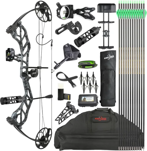 Vista 13 de Archery E8 Compound Bow Set for Adults and Teens RTH Hunting and Target Practice 19”-30” Draw Length,19-70 Lbs Draw Weight,up to IBO 320 fps,Limited