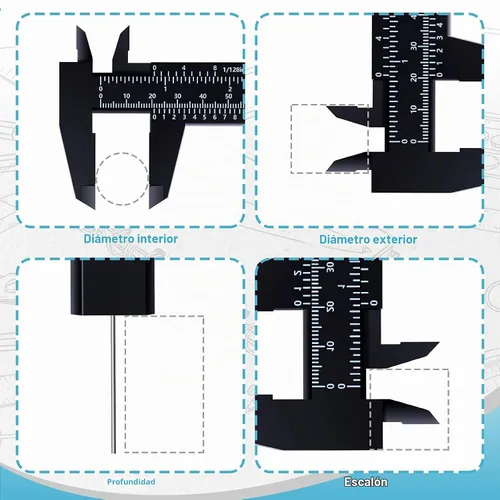 Vista 7 de Flutesan 6 pulgadas/5.906 in mini pinza de plástico doble escala