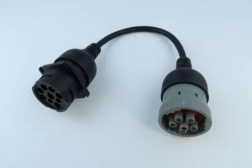 Vista 3 de YPP Cable de conversión de cable 6P J1708 a 9P gris 9P tipo 1 J1939 de 6 pines a 9 pines para conectores tipo 1 y tipo 2 J1939