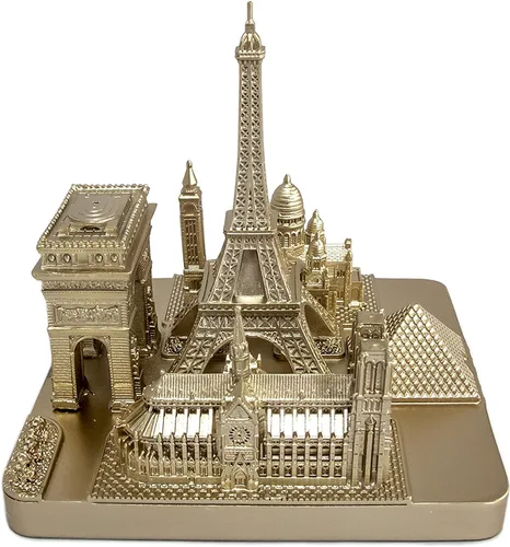 Vista 3 de París City Skyline Modelo 3D Landmark Réplica Cuadrado Oro Rosa 4 ½ pulgadas