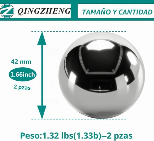 Vista 2 de Z QINGZHENG - Pelotas Baoding de acero inoxidable sólido de 1.66 pulgadas, 1.66 pulgadas, balón de mano de masaje para ejercicio de salud