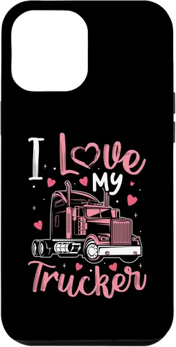 Vista 6 de Funda divertida para iPhone 14 I Love My Trucker para mujer, camionero, esposa, novia