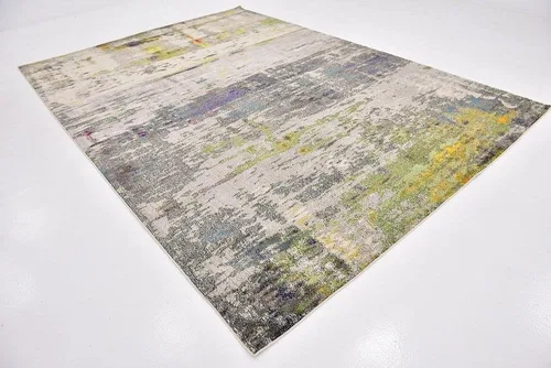 Vista 19 de Tapete abstracto Unique Loom, colección Estrella, moderno, multiárea, Polipropileno, Gris