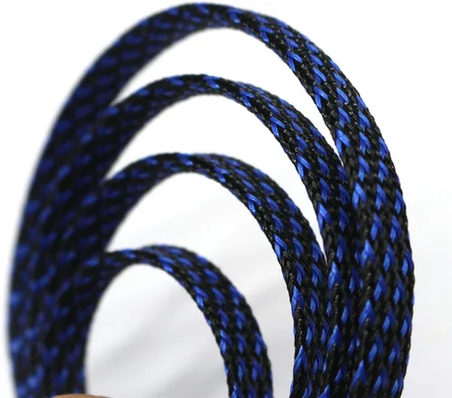 Vista 30 de Funda de cable de alambre expandible PET de 30 pies (1/2 pulgada, negro)