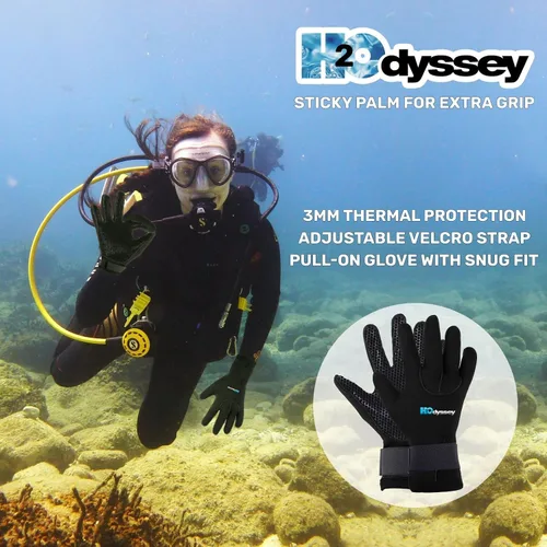 Vista 4 de H2ODYSSEY Guantes Therma de buceo de neopreno de 0.118 in - Guantes de agua de cinco dedos