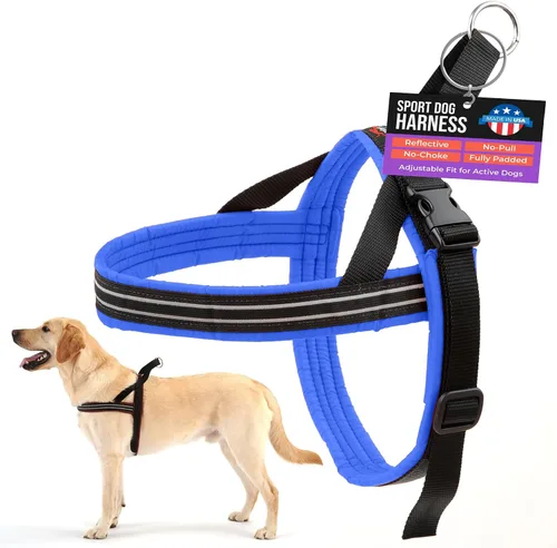 Vista 21 de Arnés de deportes ComfortFlex de PetPDC, Berry American made, designed, cut, assembled, and sewn in the USA, padded reflective harness, integrated