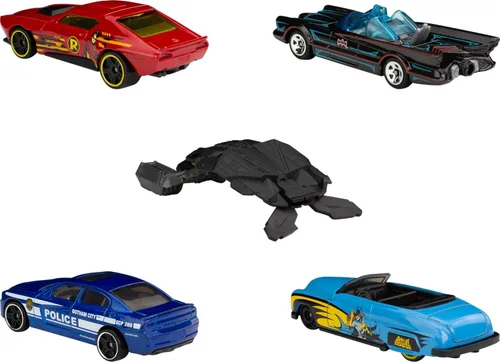 Vista 3 de Hot Wheels Batman - Juego de 5 autos de juguete con temática de Batman en escala 1:64 (los estilos pueden variar)