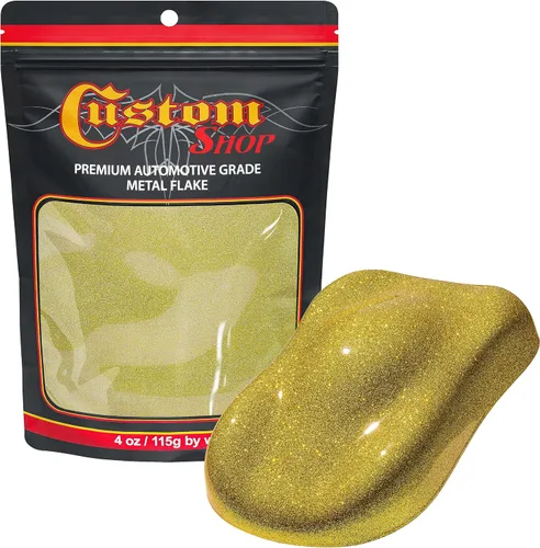Vista 38 de Custom Shop - Purpurina metálica para pintura automotriz, oro brillante, 4 oz, micro escamas de metal de 0.004" para pintura de automóviles, aditivo