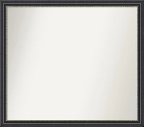 Vista 352 de Amanti Art Espejo de baño negro para sobre fregadero, 22 x 22 pulgadas, espejo de tocador cuadrado estrecho negro Avon, marco de madera casual