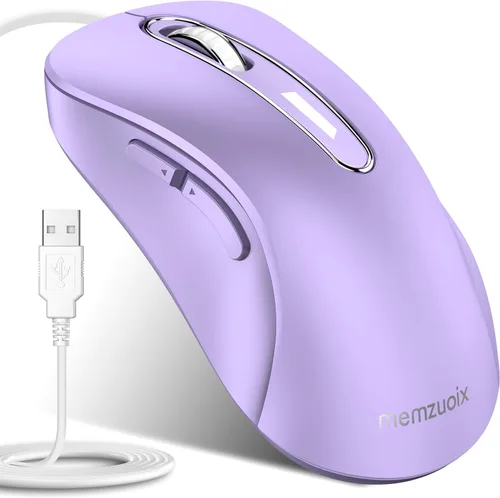 Vista 10 de memzuoix Ratón con Cable, Ratón USB para Computadora 1400 DPI Ratón Óptico Móvil Diseño Ergonómico Ratones para Computadora con Cable de 5 Pies