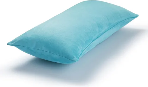 Vista 4 de Aiking Home Collection Creative Luxury - Funda de almohada decorativa de gamuza sintética, 12 x 18 pulgadas, color turquesa