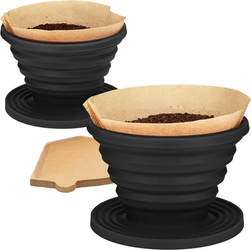 Vista 11 de COLETTI Sierra Camping Gotero de Café Pour Over — Gotero de Café Pour Over Plegable — Incluye Paquete de Filtros de Papel [Negro, Paquete de 1]