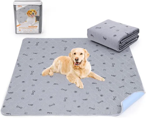 Vista 10 de Almohadillas lavables para orina para perros, paquete de 2 almohadillas reutilizables para cachorros, almohadillas absorbentes para parto