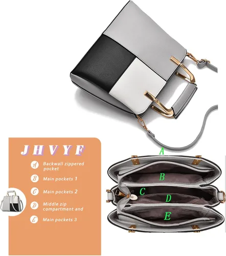 Vista 4 de JHVYF Bolso cruzado con asa superior para mujer, estilo clásico, estilo casual