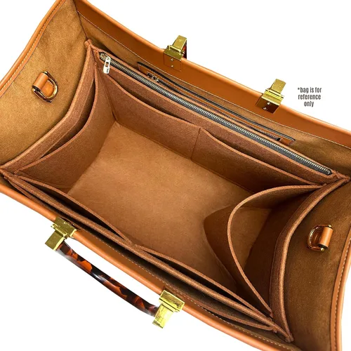Vista 8 de Sunshine Tote Organizer Insert, Sunshine Shopper Medium Insert, Mini Sunshine Large Organizer, Handmade 3mm Premium Felt Snug Sturdy Gold Zipper