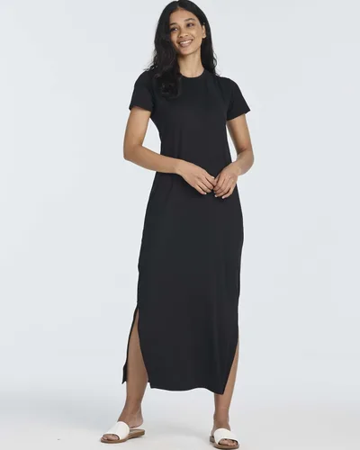 Vista 2 de Real Essentials Paquete de 3 Vestidos de Verano Casuales para Mujer de Manga Corta Maxi Camiseta con Abertura (Disponible en Tallas Grandes)