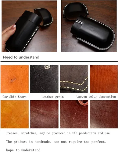 Vista 25 de Funda de cuero para gafas de sol vintage para hombres y mujeres miope, gafas de sol, viaje, caja de almacenamiento antiaplastamiento