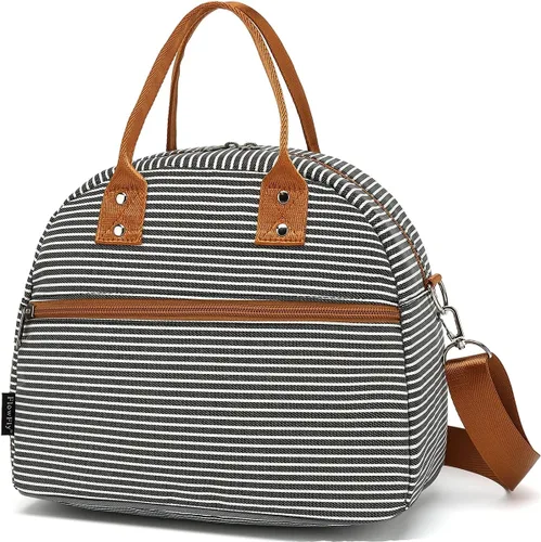 Vista 19 de FlowFly Fiambrera térmica con correa de hombro y asas para mujer, hombre y niños, amplia y reutilizable, congelable, bolso organizador de alimentos