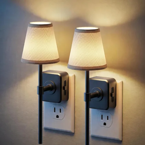 Vista 21 de JandCase Luz Nocturna de Vela, Luces Nocturnas que se Enchufan a la Pared, Blanco Suave 3000K, Brillo Ajustable 0-100LM, Sensor de Anochecer a