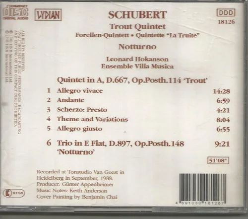 Vista 2 de Franz Schubert Trout QuintetNotturno