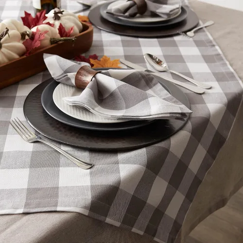 Vista 5 de DII individuales de algodón a cuadros extragrandes para uso diario, para decoración, cenas familiares, barbacoas y festividades, 20 x 20 pulgadas
