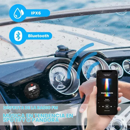 Vista 2 de Radio marina marina estéreo Bluetooth barco estéreo estilo redondo sistema de barco radio