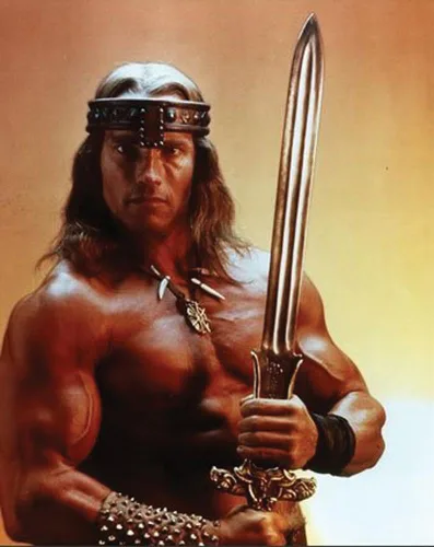 Vista 2 de Espada de Conan el Bárbaro, 42'' Espadas artesanales de acero al carbono 1095 con accesorios de latón, con espiga completa, vaina de cuero de vaca