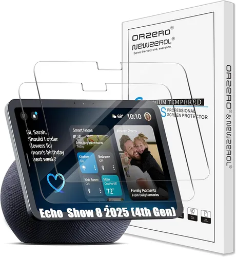 Vista 6 de Orzero Paquete de 2 protectores de pantalla de vidrio templado compatible con Google Home Hub/Nest Hub de 7 pulgadas, 9 dureza, HD, antiarañazos