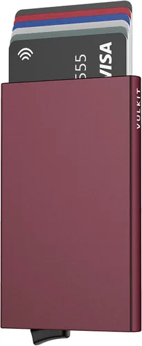 Vista 42 de VULKIT Cartera desplegable, soporte minimalista para tarjetas de crédito, bloqueo RFID, funda de metal delgada para hombres