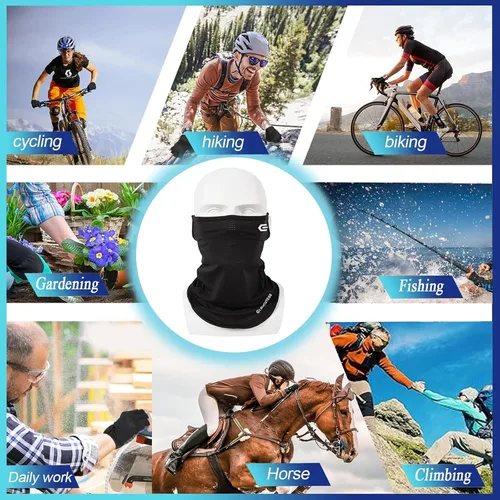 Vista 6 de Polaina de cuello para exteriores, protección solar, máscara facial, pasamontañas, pasamontañas para hombres y mujeres, bandana deportiva