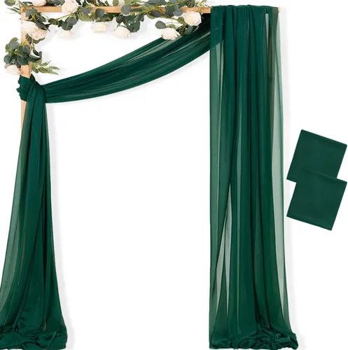 Vista 45 de MLMC 1 panel de tela para arco de boda azul bebé, 29 x 20 pies, cortinas de gasa extralargas transparentes de 6.6 yardas, paneles de cortinas