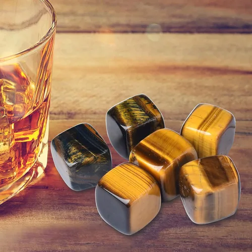 Vista 9 de Piedras de whisky de amatista, cubos de hielo de cristal para bebidas, rocas de whisky, cubos de vino de 0.7 a 0.8 pulgadas, regalos para mujeres