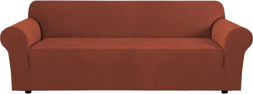 Vista 34 de H.VERSAILTEX Funda elástica para sofá, fundas suaves para muebles de 3 cojines, con tela jacquard gruesa a cuadros con parte inferior elástica, sofá