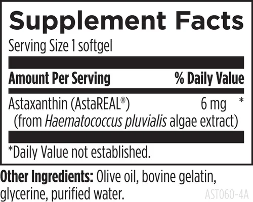 Vista 3 de Designs for Health Astaxantina - Carotenoide antioxidante extraído de microalgas (Haematococcus Pluvialis) - Suplemento para el apoyo