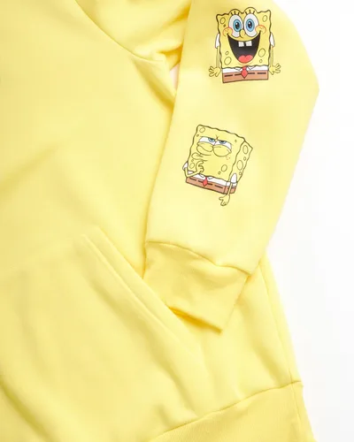 Vista 4 de Nickelodeon Mens SpongeBob and Patrick Fleece Sweatshirt Men and Womens Unisex Pullover Hoodie (Size S-XL)