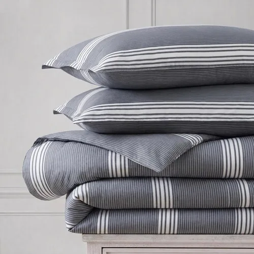 Vista 4 de Nautica - Juego de edredón King, ropa de cama reversible de algodón con fundas a juego y bolsa de lavandería reutilizable, peso medio, certificado
